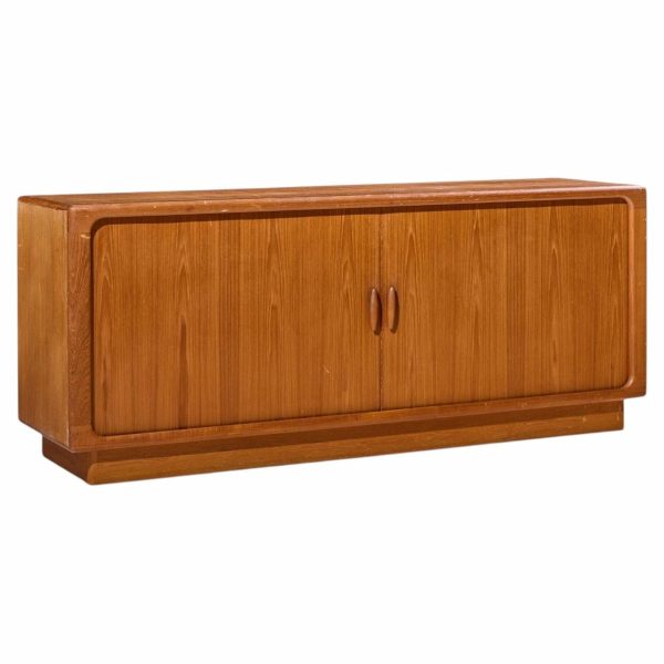 dyrlund mid century danish teak tambour door credenza