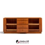 dyrlund mid century danish teak tambour door lowboy dresser