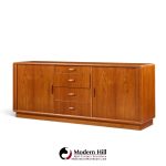 dyrlund mid century danish teak tambour door lowboy dresser
