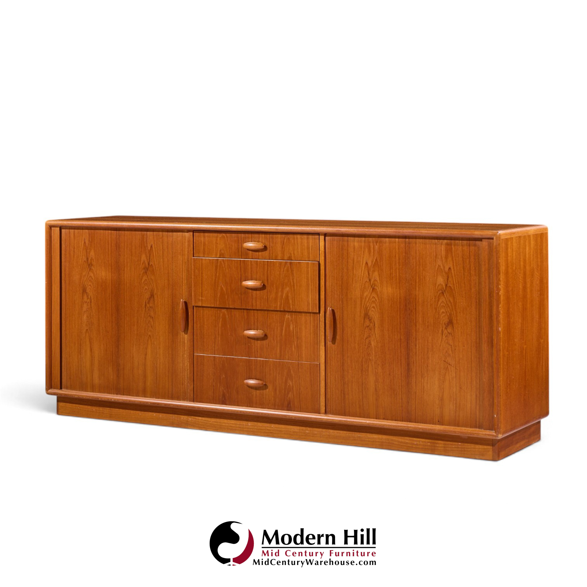 dyrlund mid century danish teak tambour door lowboy dresser