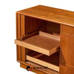 dyrlund mid century danish teak tambour door lowboy dresser