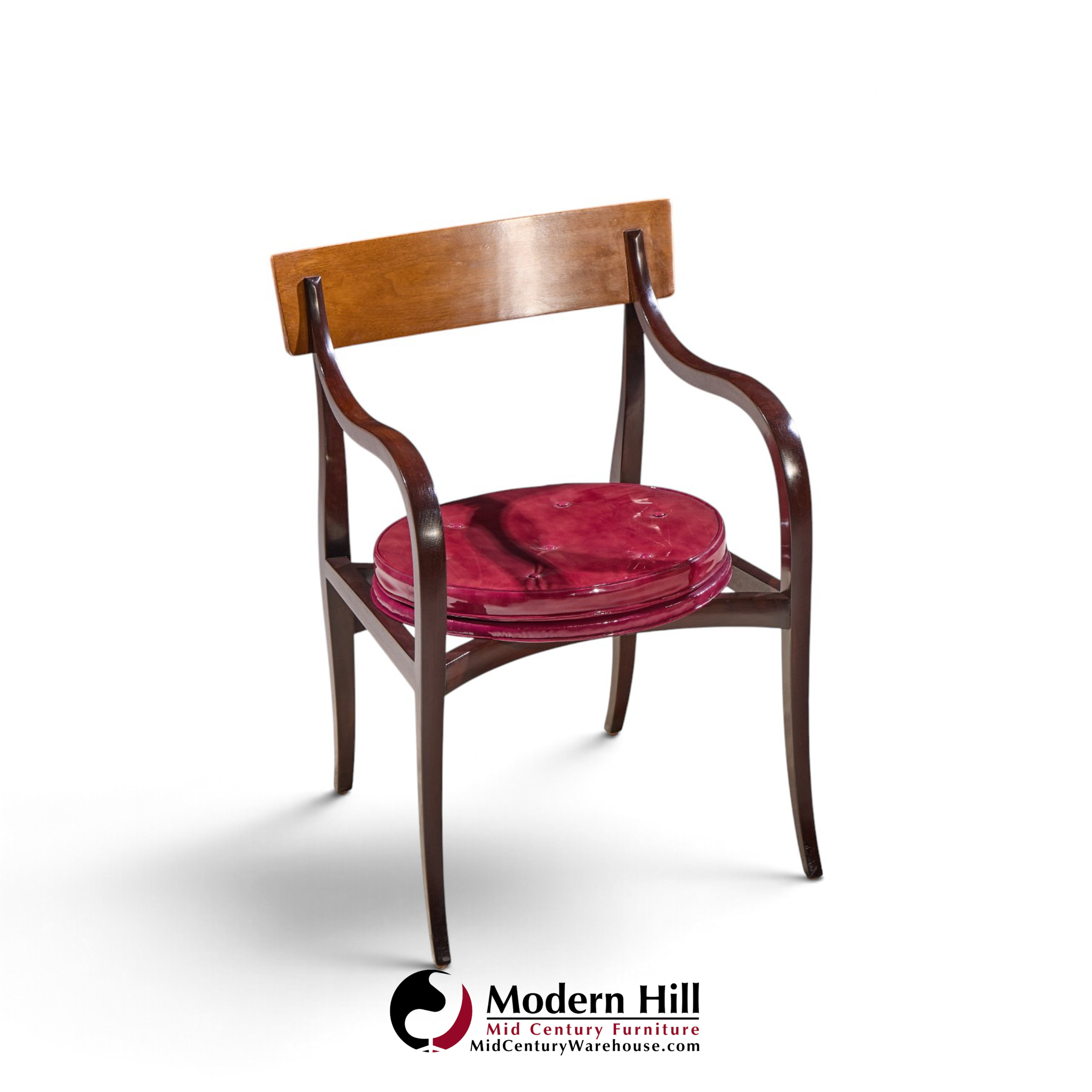 edward wormley for dunbar alexandria mid century walnut armchairs - pair