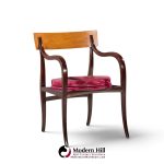 edward wormley for dunbar alexandria mid century walnut armchairs - pair