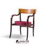 edward wormley for dunbar alexandria mid century walnut armchairs - pair