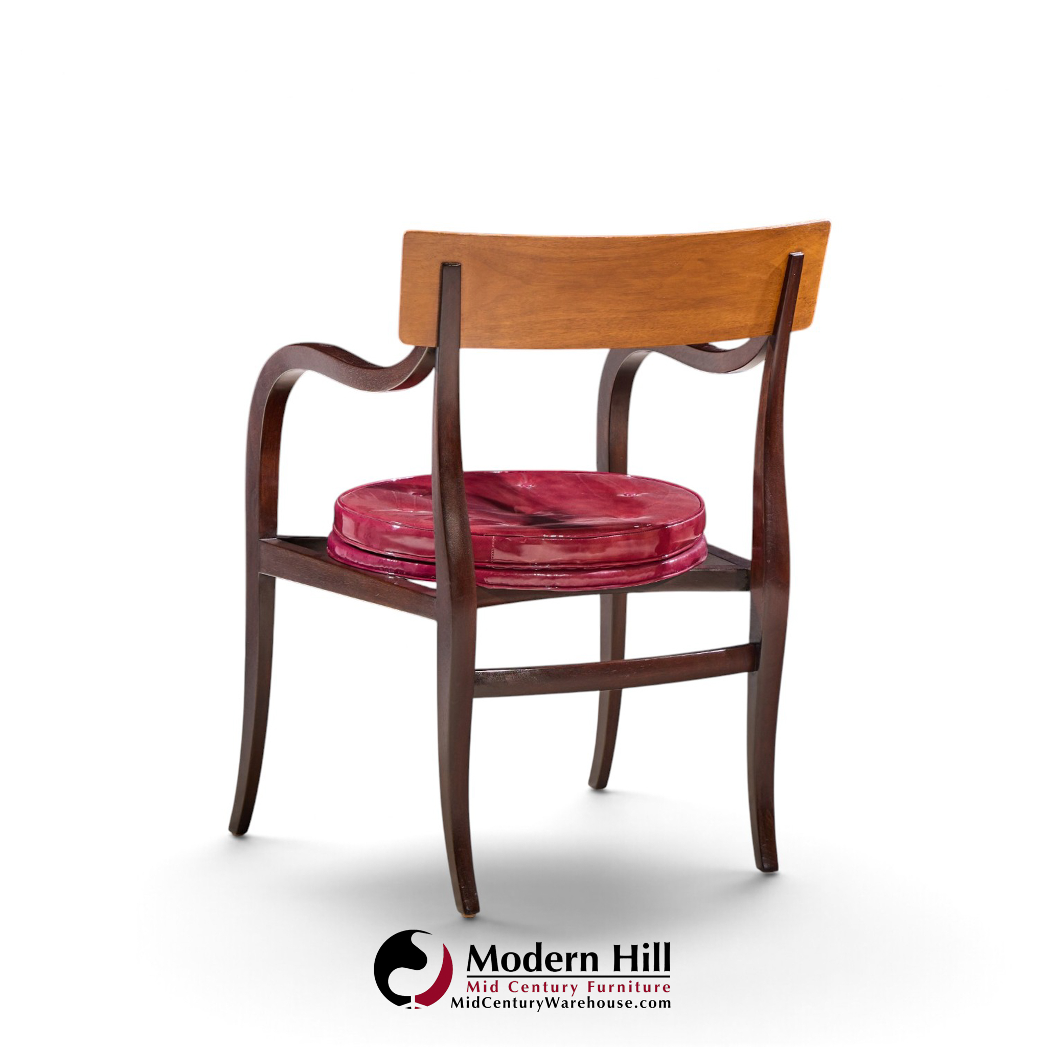 edward wormley for dunbar alexandria mid century walnut armchairs - pair