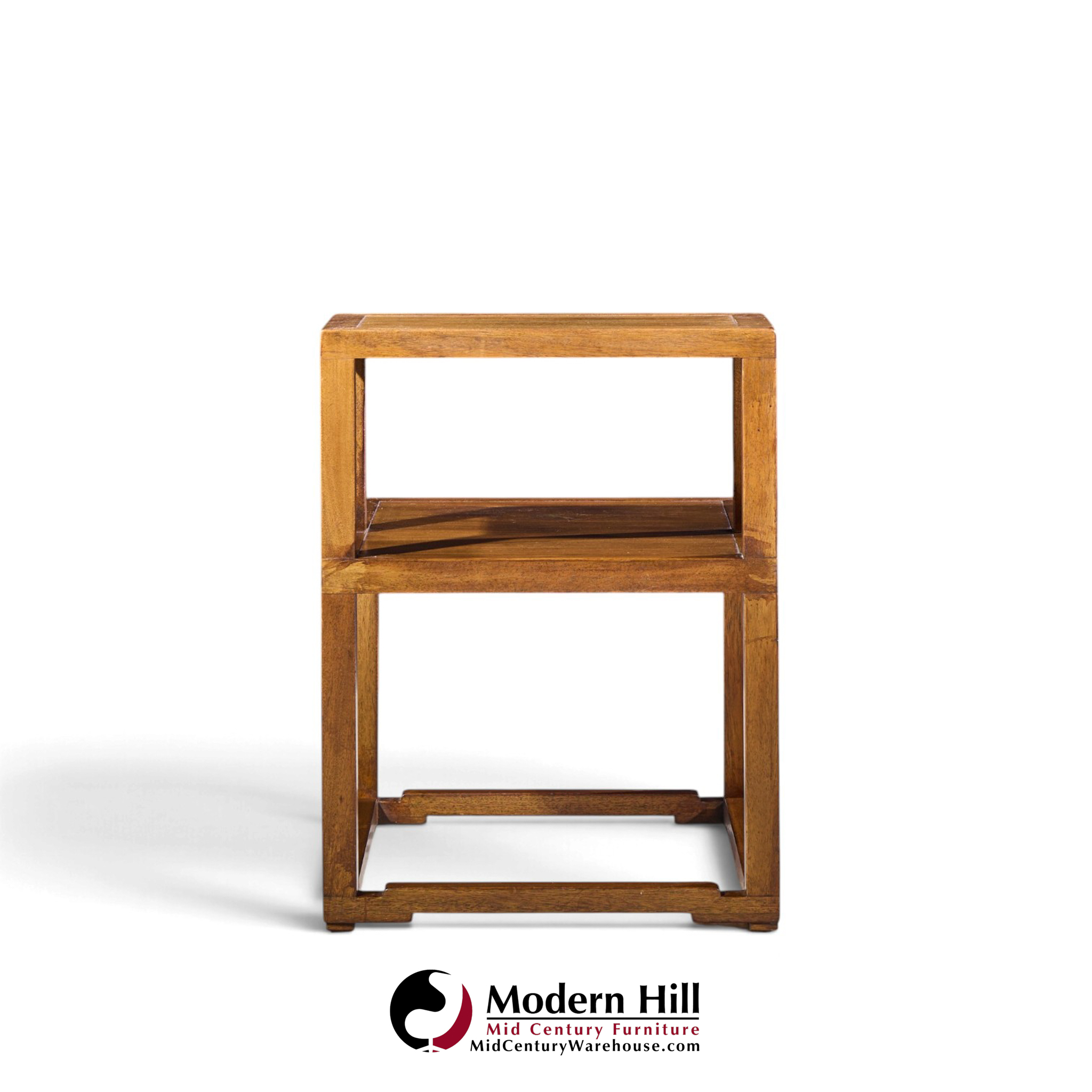edward wormley for dunbar mid century mahogany step end tables - pair