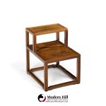 edward wormley for dunbar mid century mahogany step end tables - pair