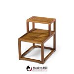 edward wormley for dunbar mid century mahogany step end tables - pair