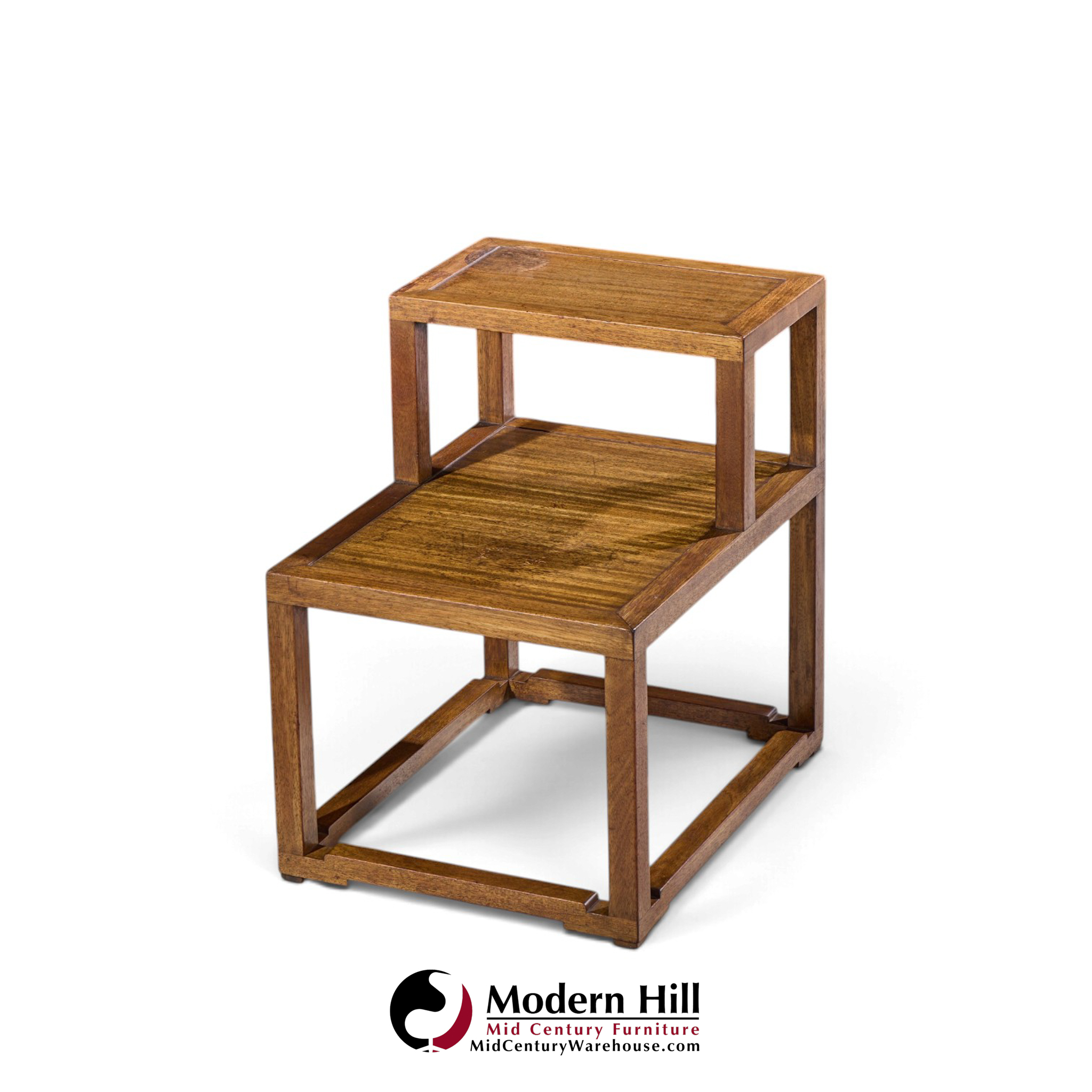 edward wormley for dunbar mid century mahogany step end tables - pair