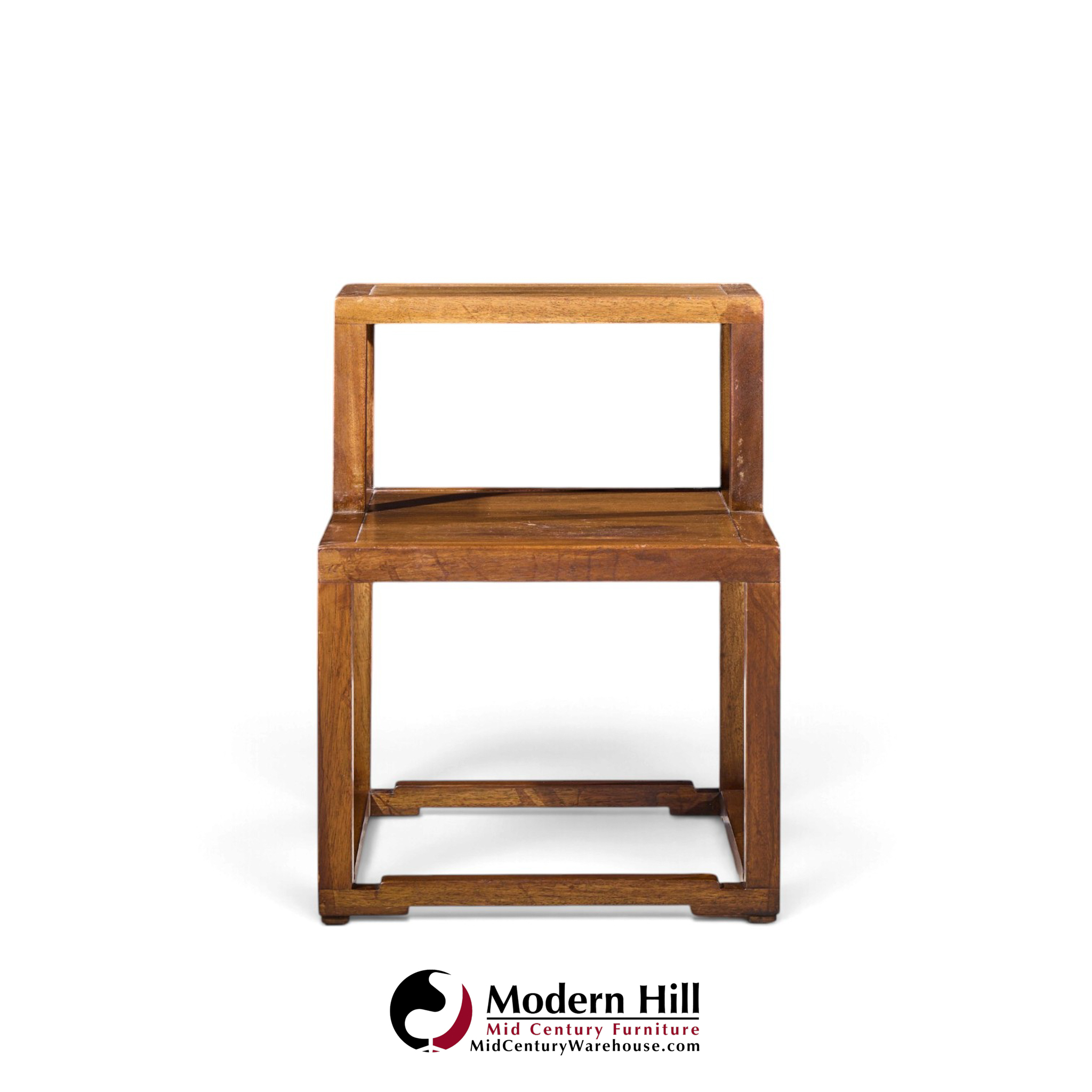 edward wormley for dunbar mid century mahogany step end tables - pair