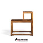 edward wormley for dunbar mid century mahogany step end tables - pair