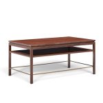 edward wormley for dunbar mid century mahogany and brass coffee table
