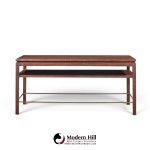 edward wormley for dunbar mid century mahogany and brass coffee table