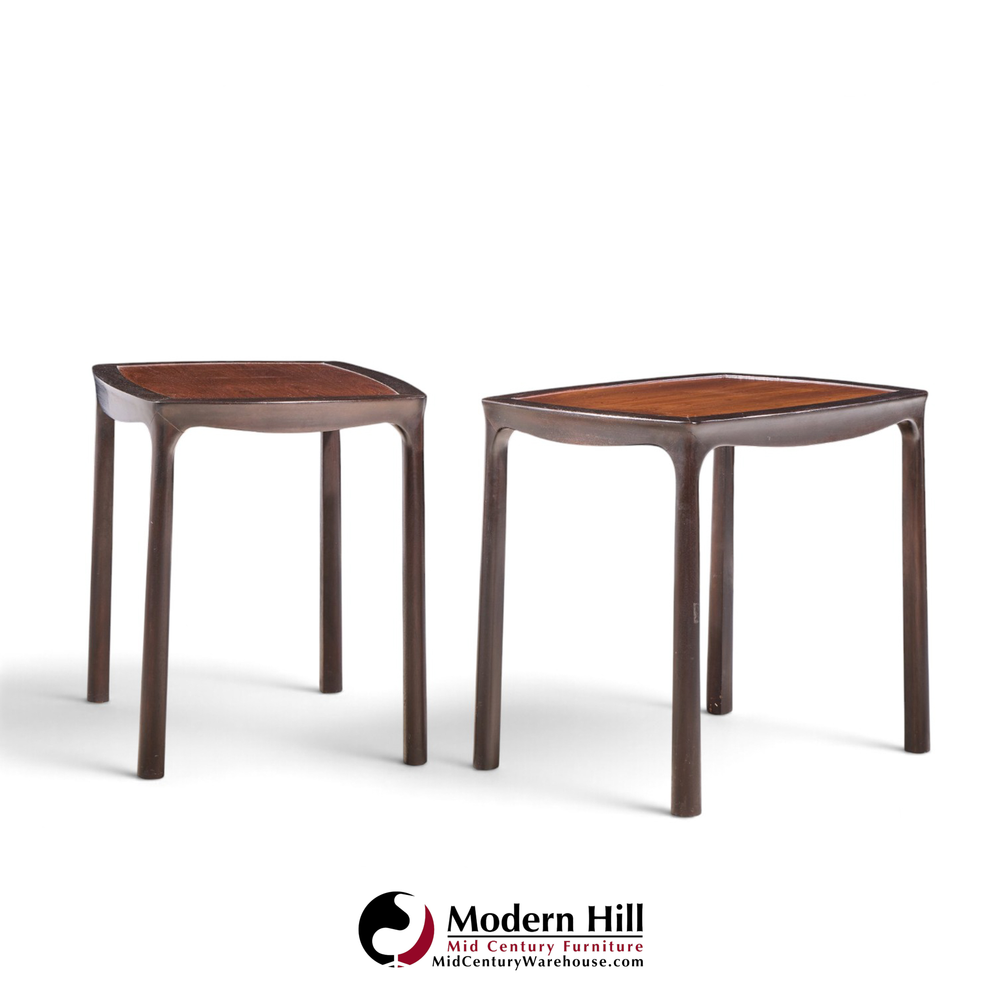 edward wormley for dunbar mid century rosewood side end tables - pair
