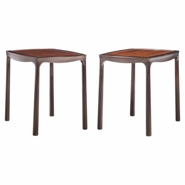 edward wormley for dunbar mid century rosewood side end tables - pair
