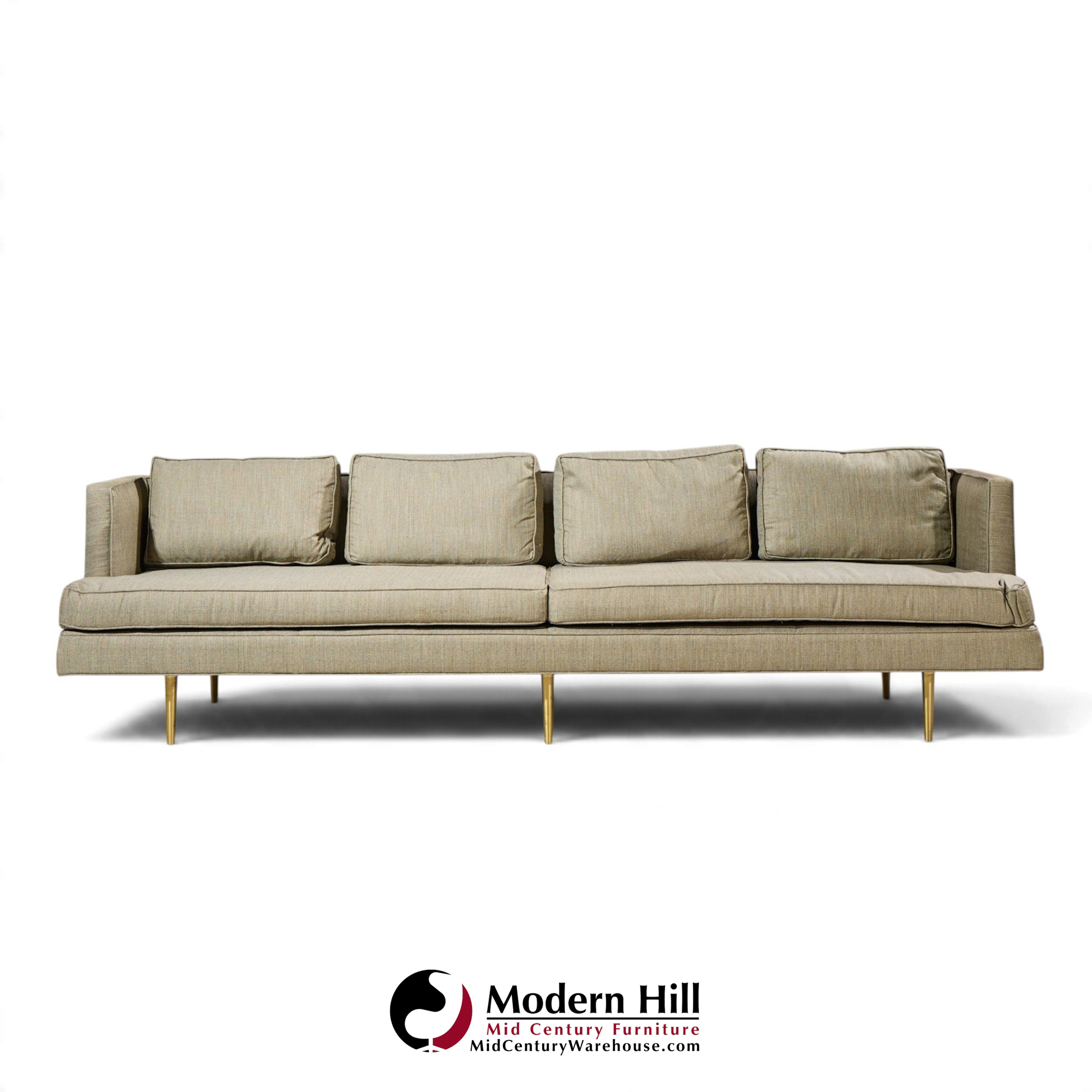 edward wormley for dunbar model 4907 mid century brass leg sofa