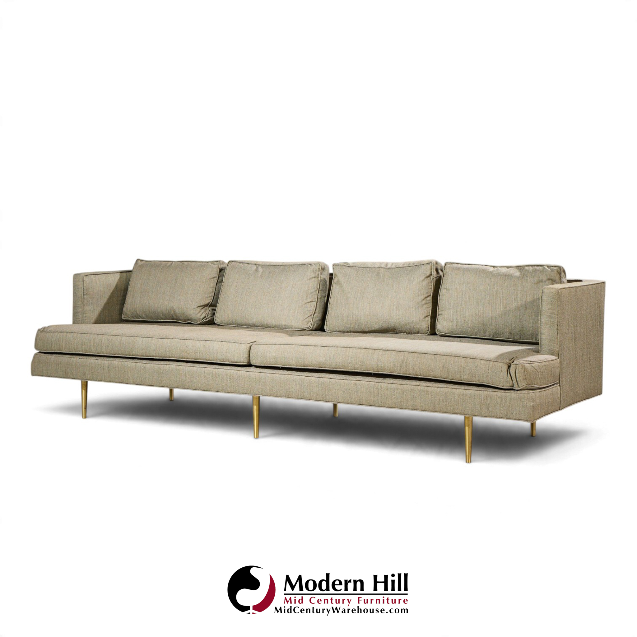 edward wormley for dunbar model 4907 mid century brass leg sofa