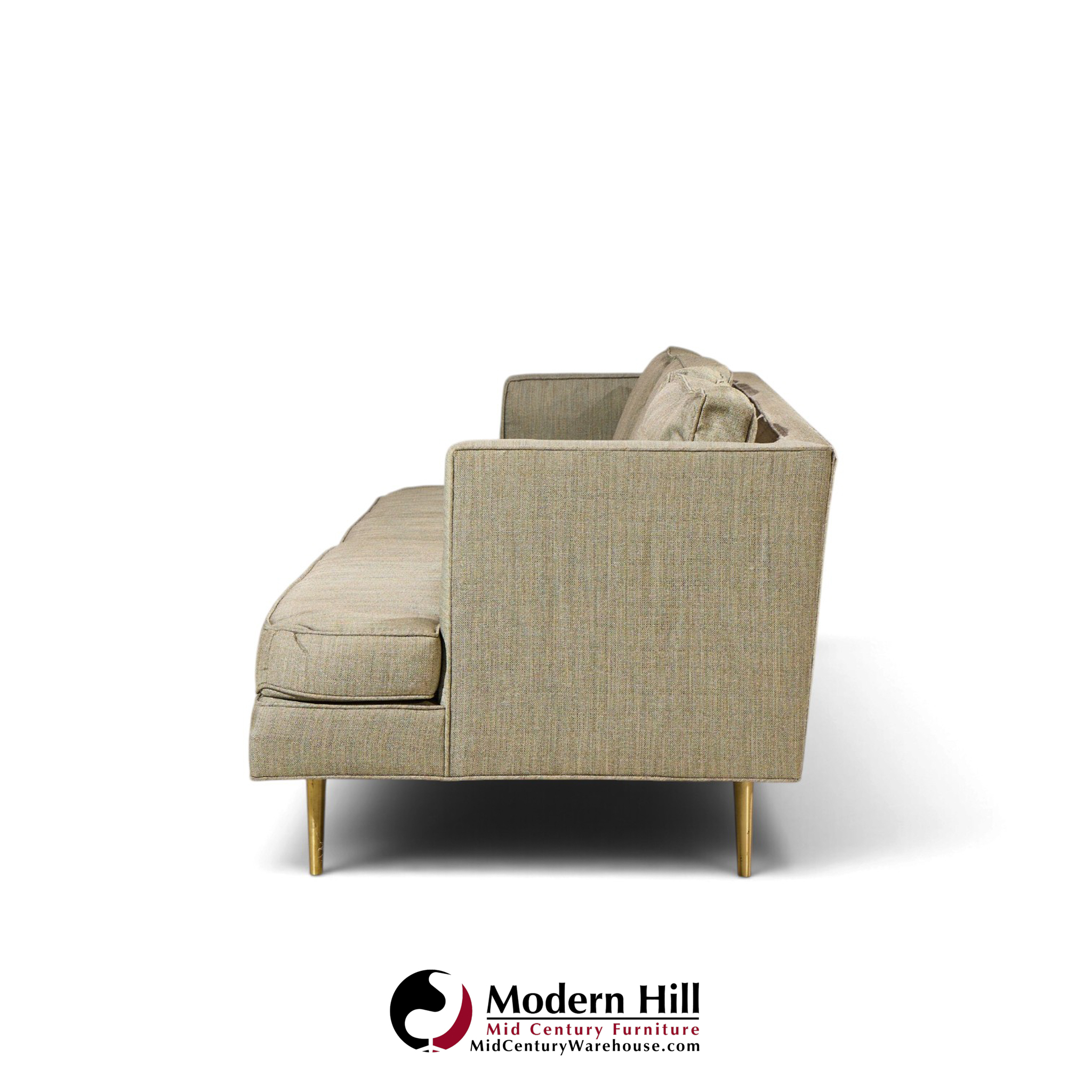 edward wormley for dunbar model 4907 mid century brass leg sofa