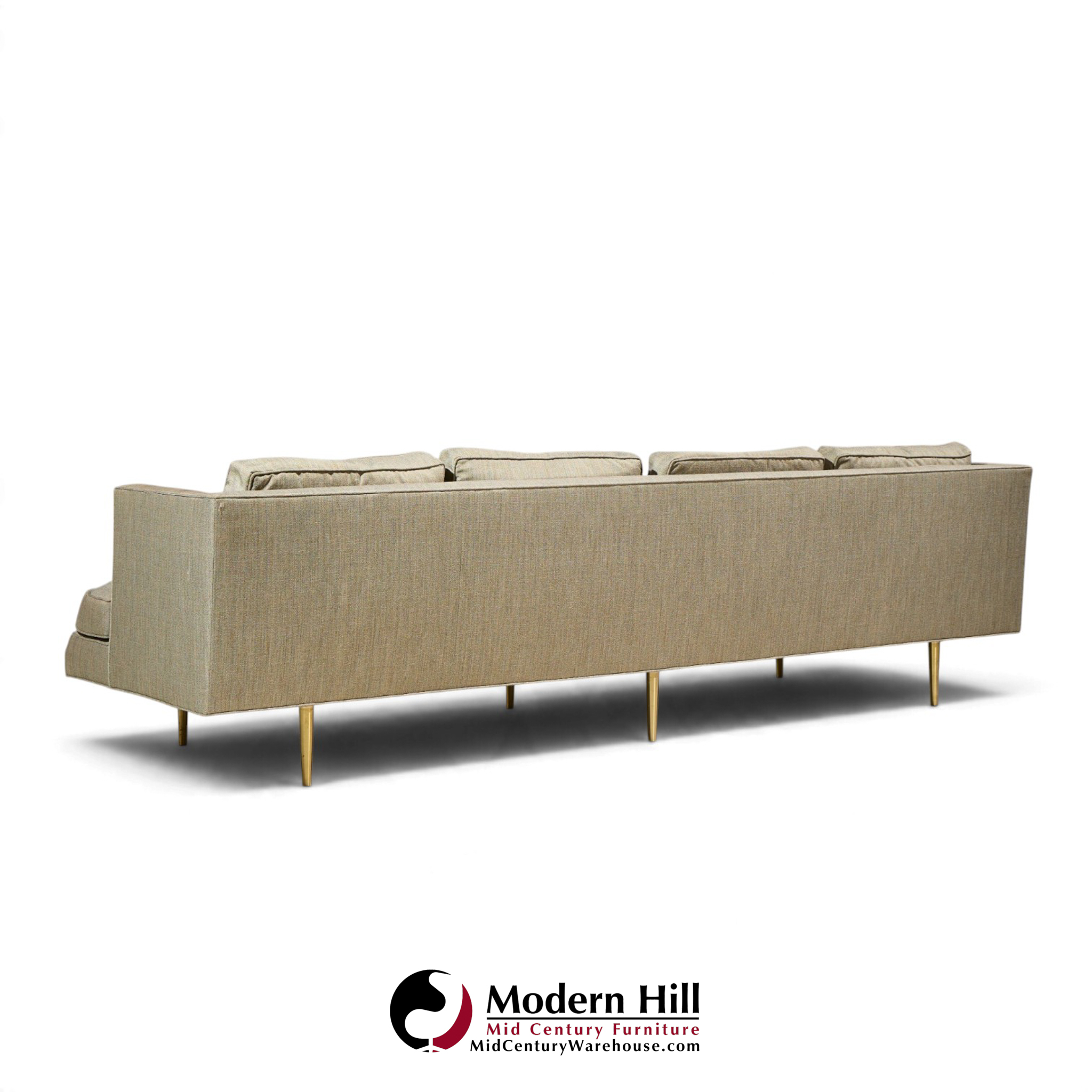 edward wormley for dunbar model 4907 mid century brass leg sofa