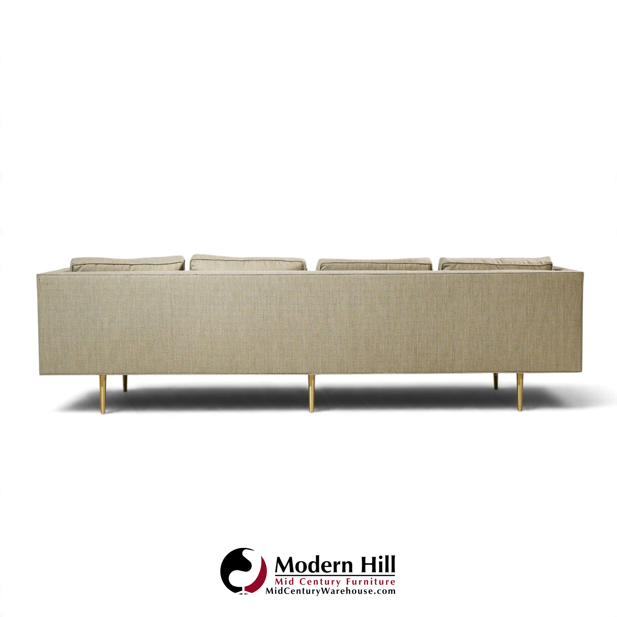 edward wormley for dunbar model 4907 mid century brass leg sofa