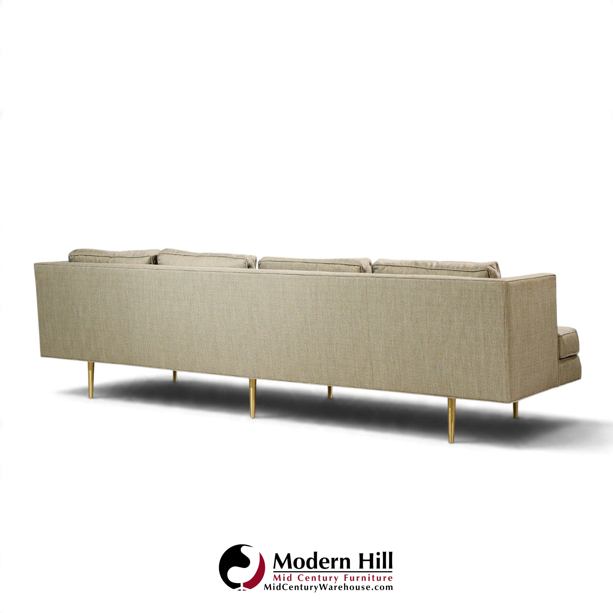 edward wormley for dunbar model 4907 mid century brass leg sofa