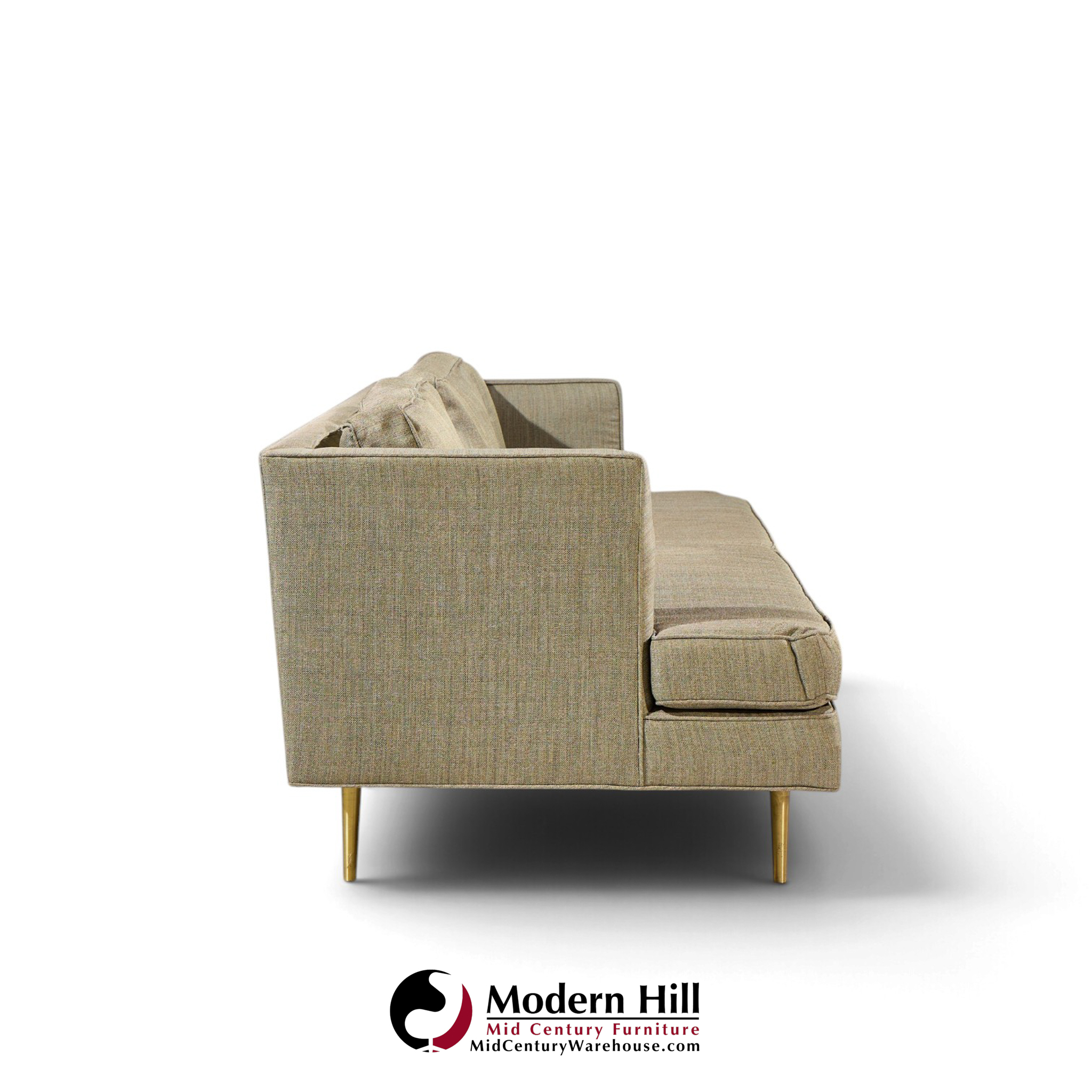edward wormley for dunbar model 4907 mid century brass leg sofa