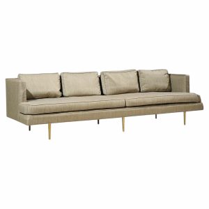 edward wormley for dunbar model 4907 mid century brass leg sofa