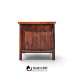 erik worts style mid century danish rosewood and brass executive desk