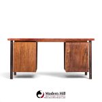 erik worts style mid century danish rosewood and brass executive desk