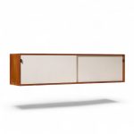 florence knoll 123 w-1 mid century walnut wall mount credenza