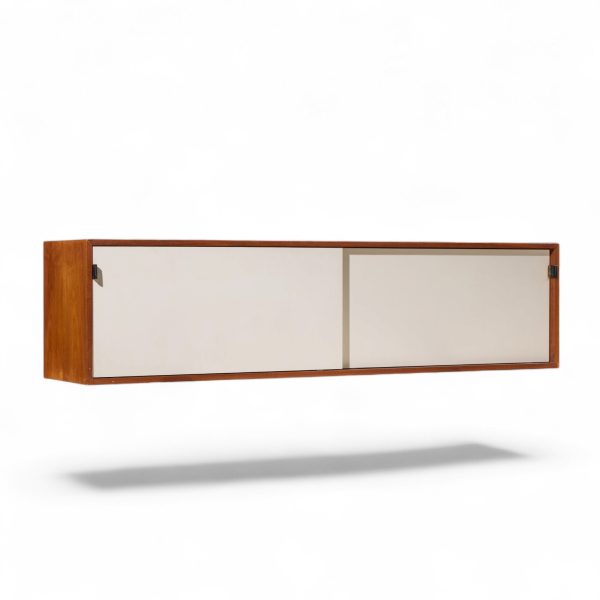 florence knoll 123 w-1 mid century walnut wall mount credenza