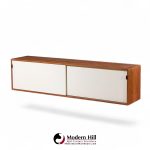 florence knoll 123 w-1 mid century walnut wall mount credenza