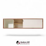 florence knoll 123 w-1 mid century walnut wall mount credenza