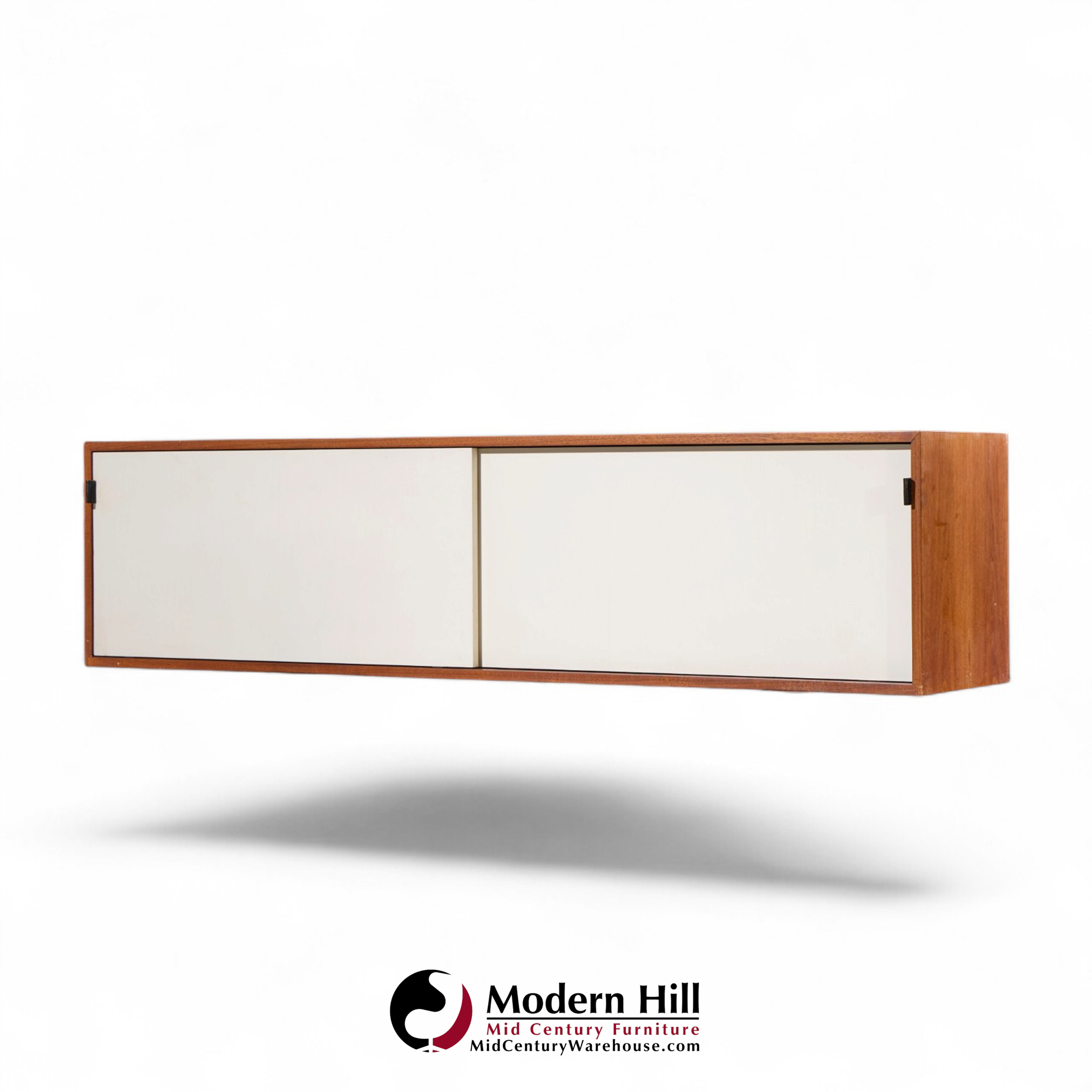 florence knoll 123 w-1 mid century walnut wall mount credenza