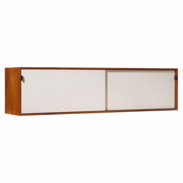florence knoll 123 w-1 mid century walnut wall mount credenza