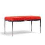 florence knoll mid century chrome two seat bench