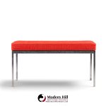 florence knoll mid century chrome two seat bench