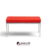 florence knoll mid century chrome two seat bench