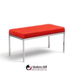 florence knoll mid century chrome two seat bench