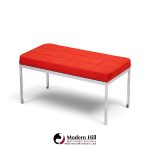 florence knoll mid century chrome two seat bench