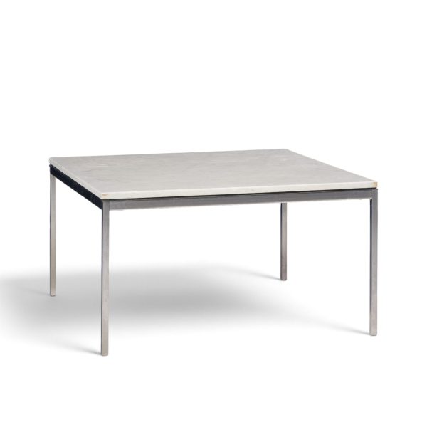 florence knoll mid century chrome and marble top coffee table