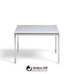 florence knoll mid century chrome and marble top side tables - pair