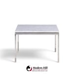 florence knoll mid century chrome and marble top side tables - pair