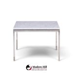 florence knoll mid century chrome and marble top side tables - pair