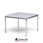 florence knoll mid century chrome and marble top side tables - pair