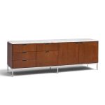 florence knoll mid century marble and chrome executive cabinet credenza