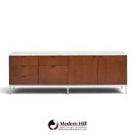 florence knoll mid century marble and chrome executive cabinet credenza
