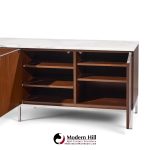 florence knoll mid century marble and chrome executive cabinet credenza