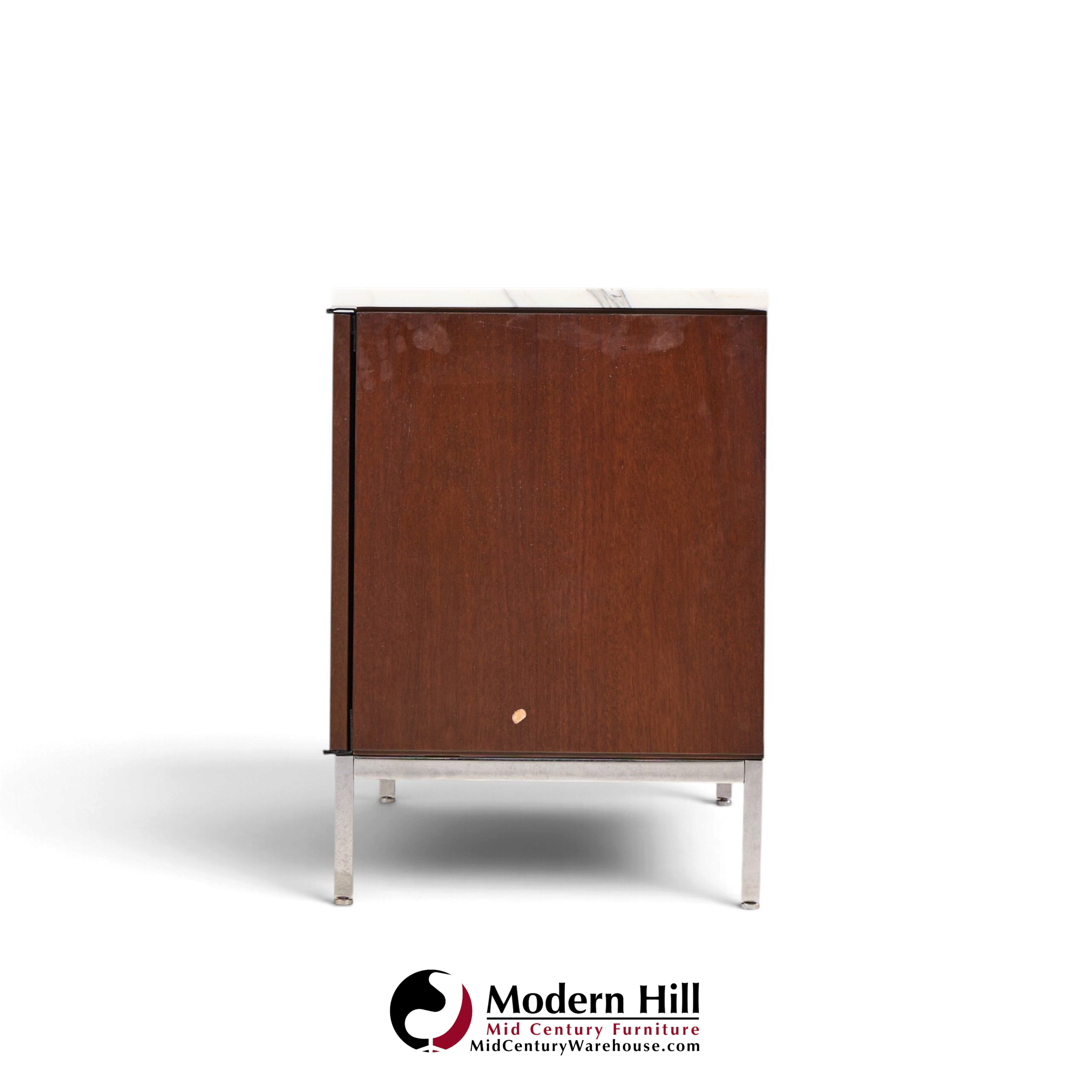 florence knoll mid century marble and chrome executive cabinet credenza