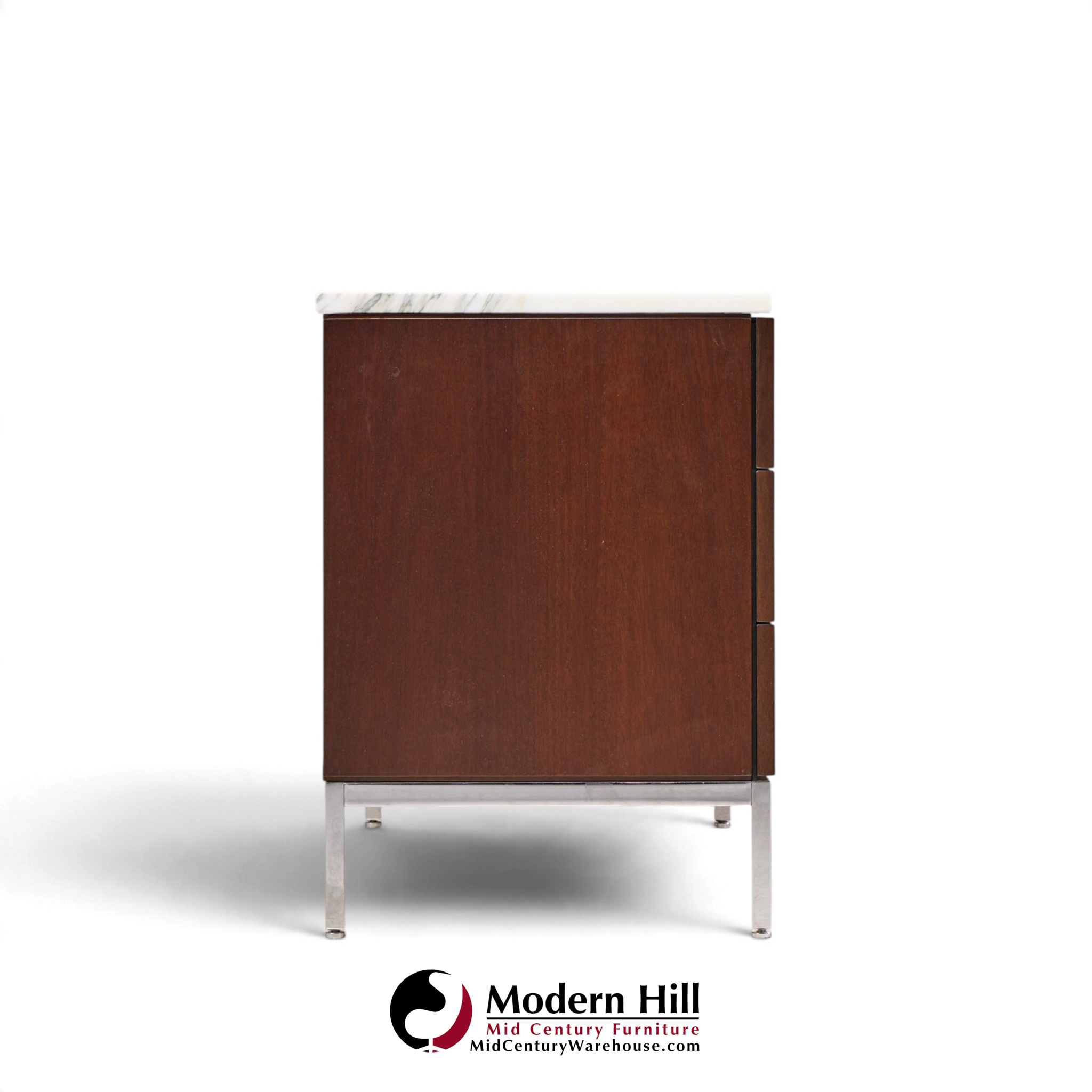 florence knoll mid century marble and chrome executive cabinet credenza
